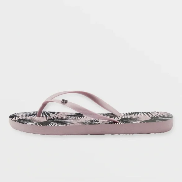 Pink Volcom Beach Pool Summer Flip Flops sandals size 8 - Picture 3 of 3